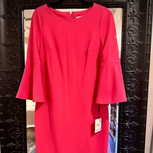 Calvin Klein Elegant Pink Bell Sleeve Dress